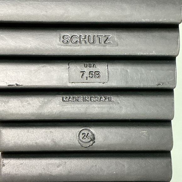 Schutz Ruth Embellished Leather Flatform Slingback Sandals White Crystal 7.5 - Picture 12 of 15